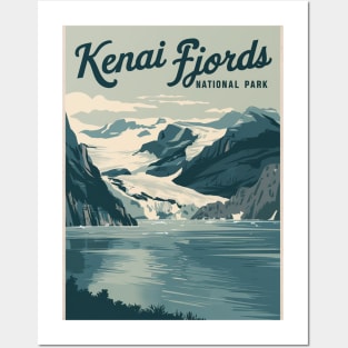 Kenai Fjords National Park Retro Travel Posters and Art